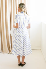 Contrast Stripe Midi Dress