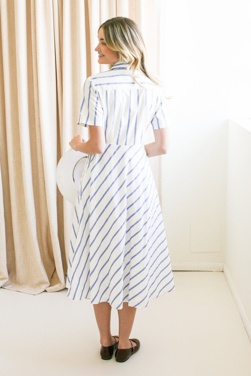 Contrast Stripe Midi Dress