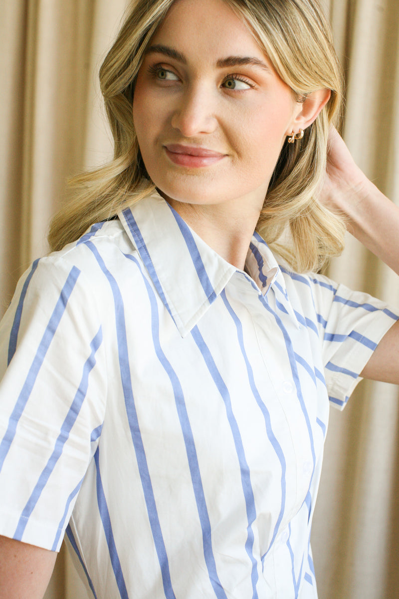 Contrast Stripe Midi Dress