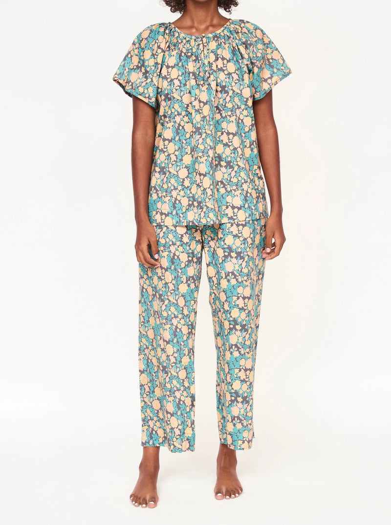 Mirth Pajama Pant Set Onyx Bloom