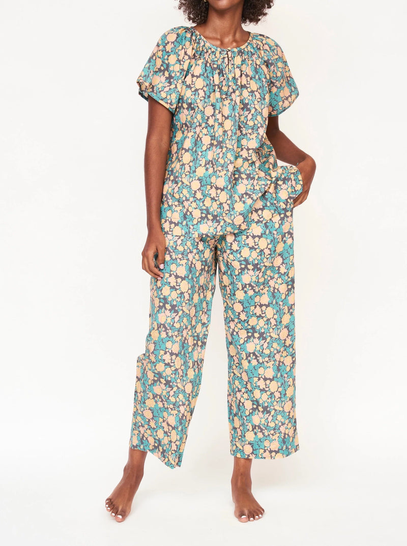 Mirth Pajama Pant Set Onyx Bloom