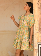 Mirth Sonoma Short Dress Olive Bloom