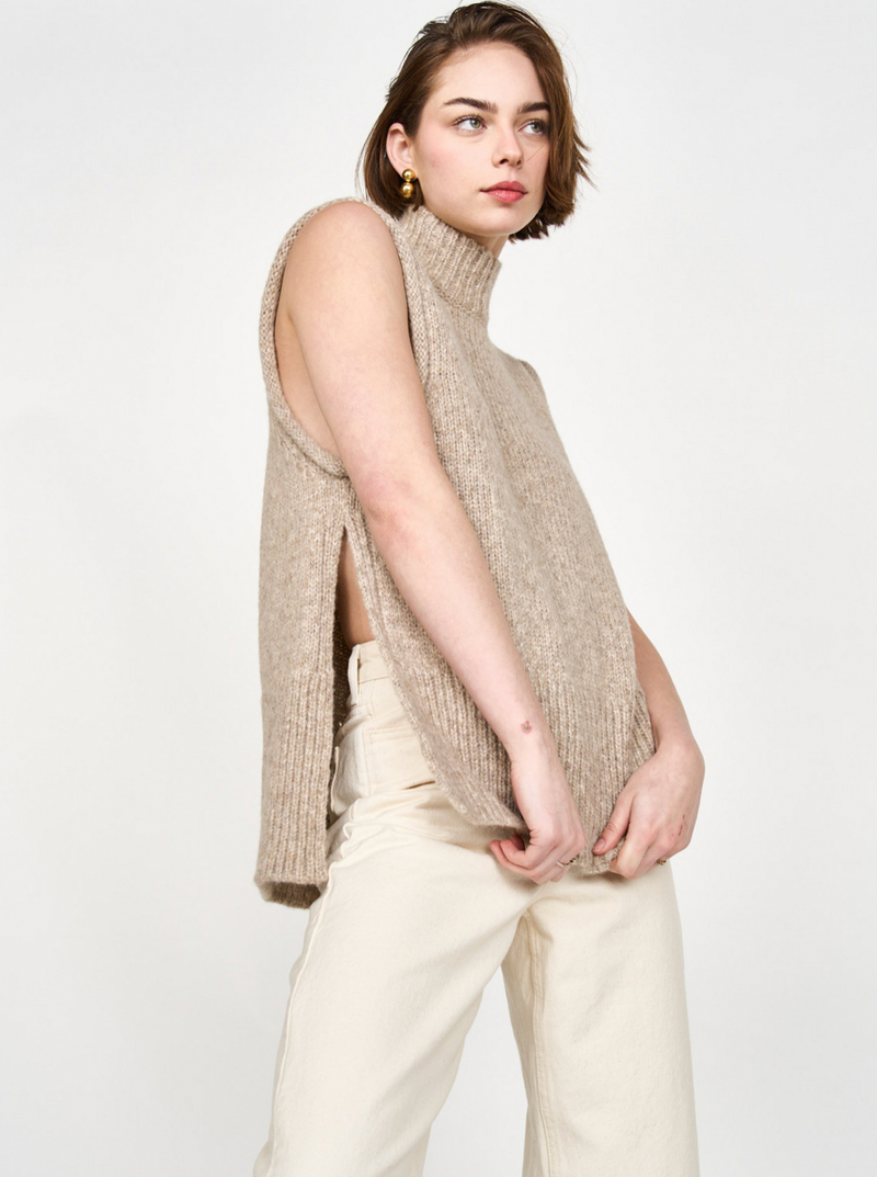 Mirth Aspen Open Side Vest in Camel