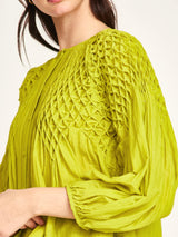 Mirth Ynez Hand Smocked Blouse in Citronelle