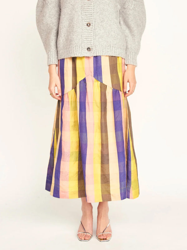 Mirth Brighton Skirt in Citron Plaid