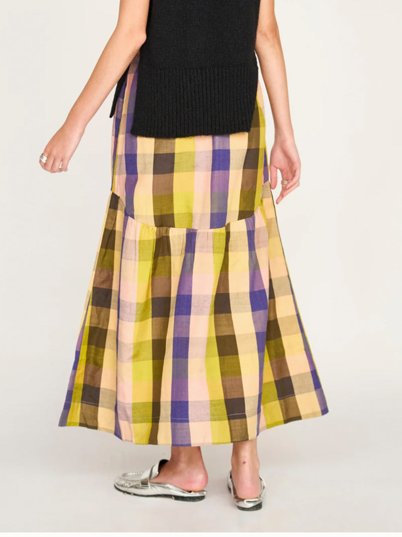 Mirth Brighton Skirt in Citron Plaid