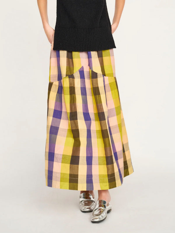 Mirth Brighton Skirt in Citron Plaid