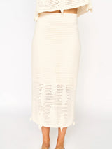 Mirth Lokaro Pointelle Skirt in Bone