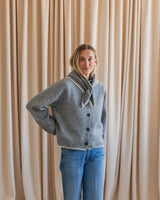 Elena Scarf Cardigan- Grey