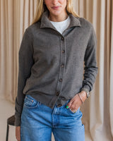 Maude Button Cardigan  - Steel