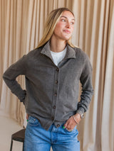 Maude Button Cardigan  - Steel