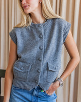 Collins Button Vest - Grey