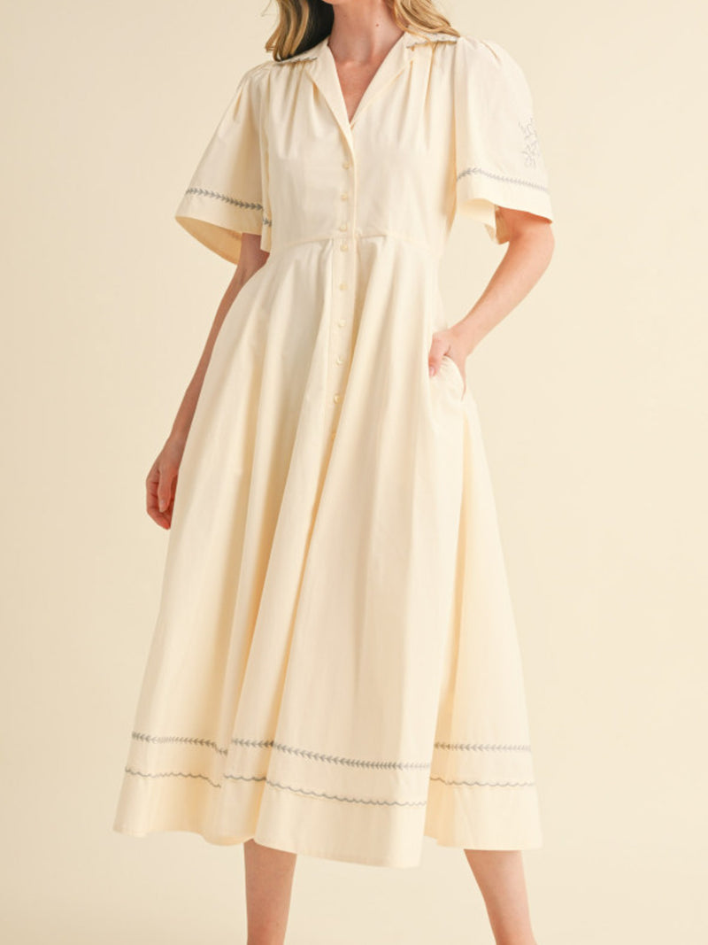 Floral Embroidered Midi Dress