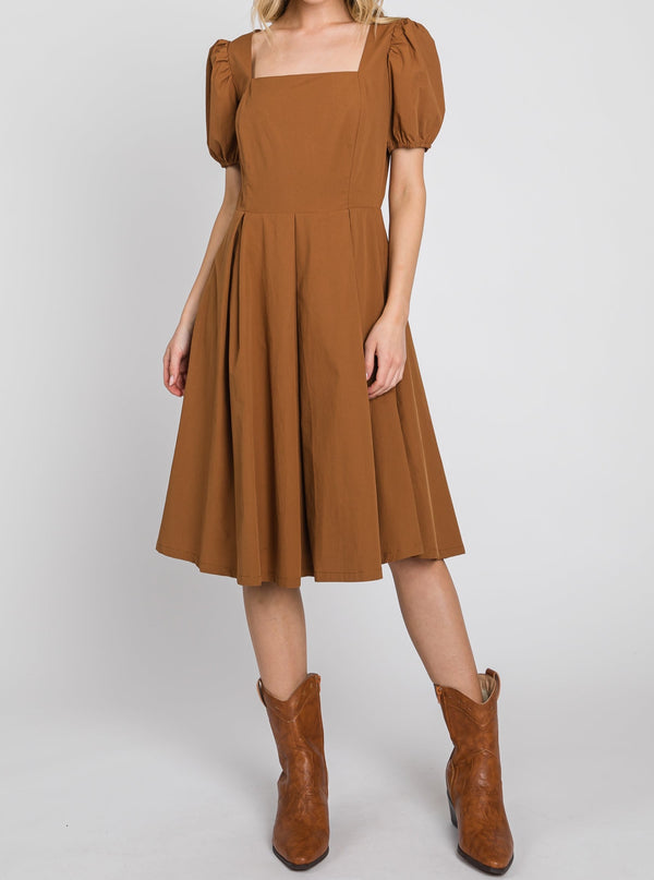 Chestnut Poplin Dress