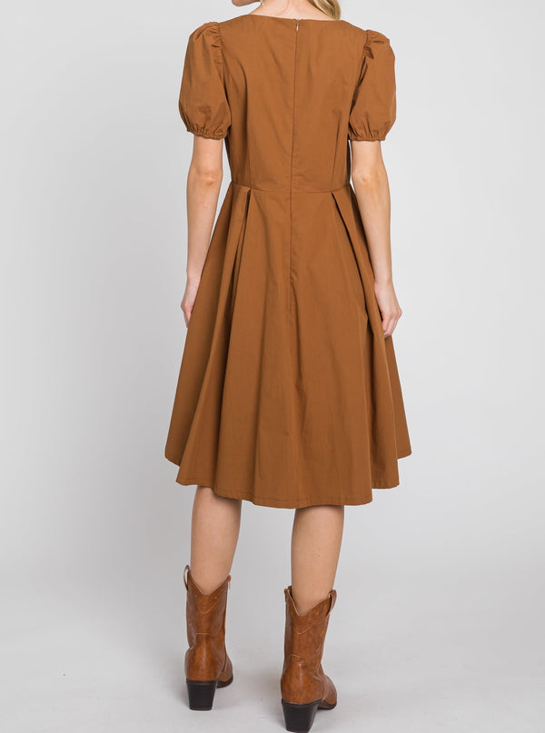 Chestnut Poplin Dress