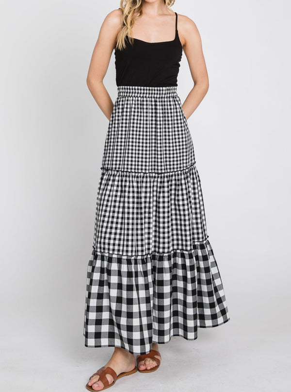 Black Gingham Skirt