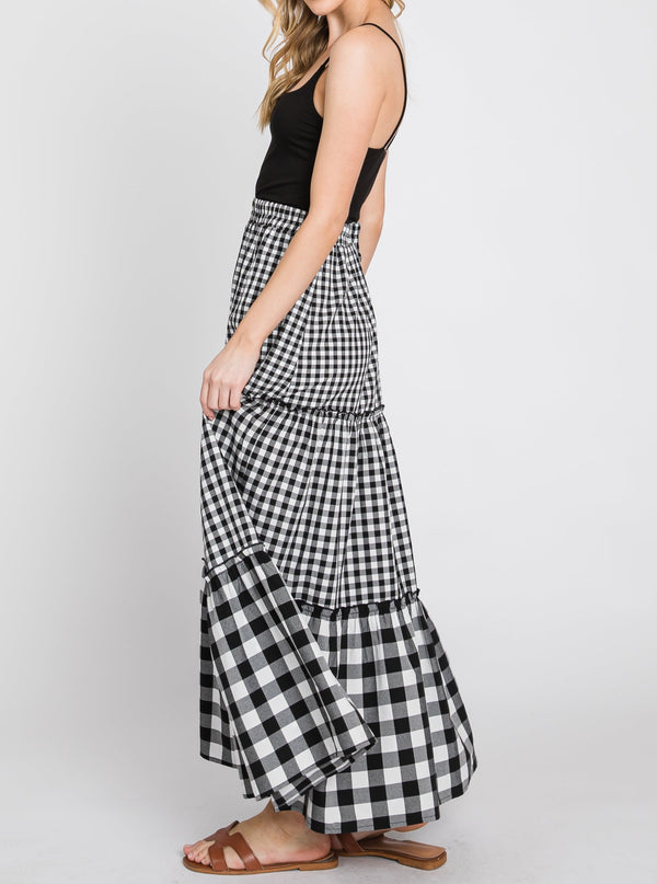 Black Gingham Skirt