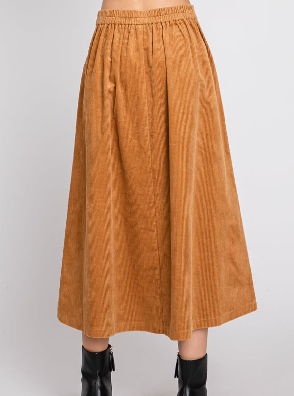 Camel Corduroy Skirt