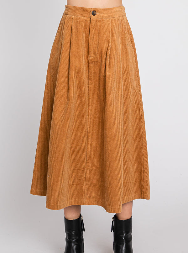 Camel Corduroy Skirt