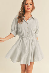 Cindy Stripe Shirt Dress