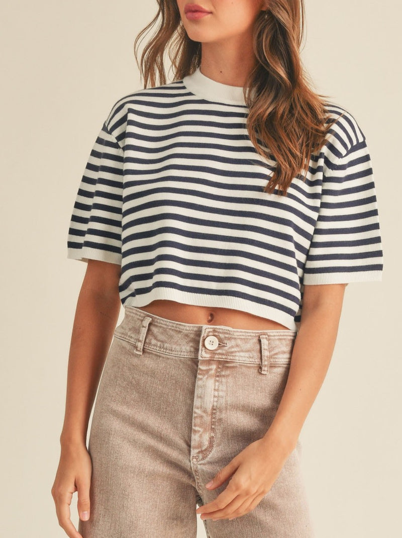 Laura Knit - Navy/White