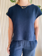 Zoe Summer Top - Navy