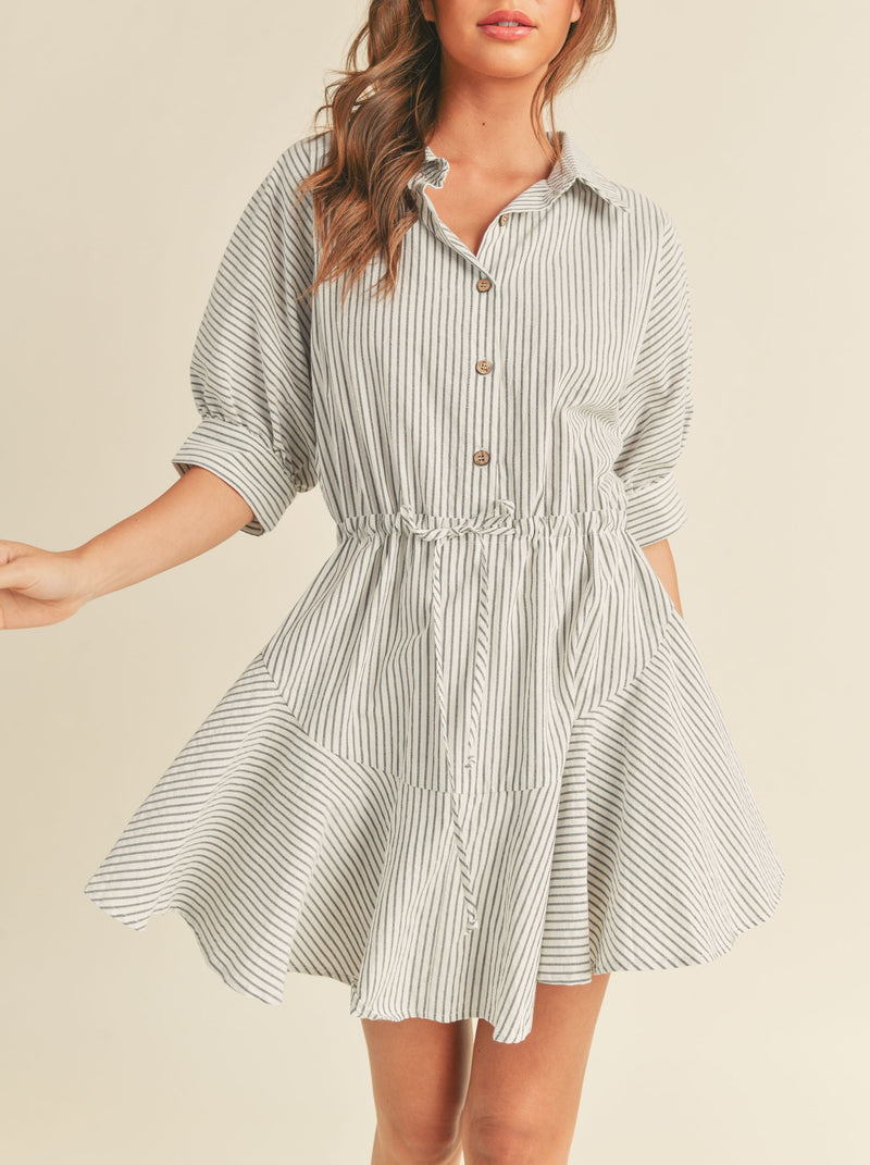 Cindy Stripe Shirt Dress