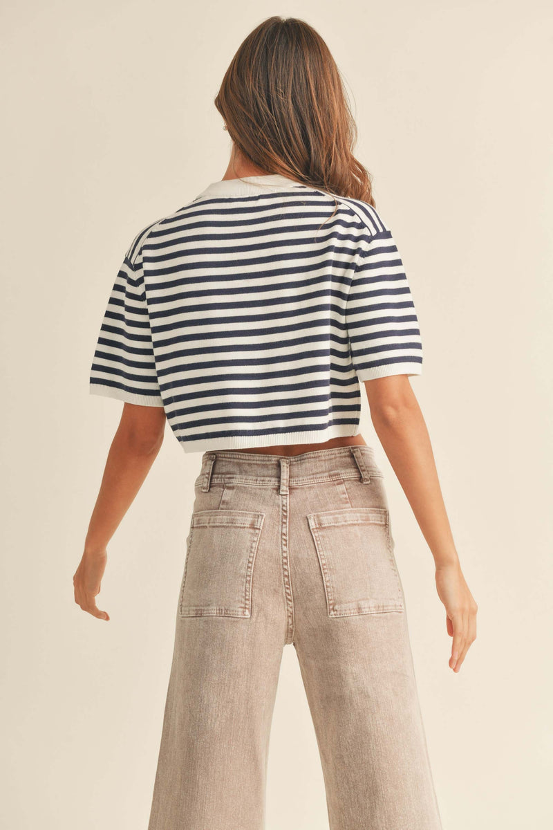 Laura Knit - Navy/White