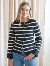 Rosalyn Stripe Cardigan- Black