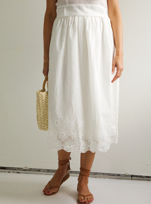 Dove Eyelet Skirt