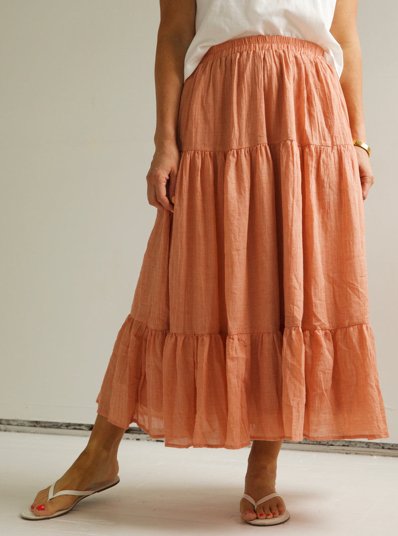 Peach Tiered Skirt