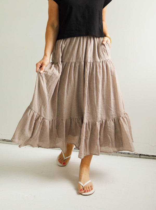 Mocha Tiered Skirt