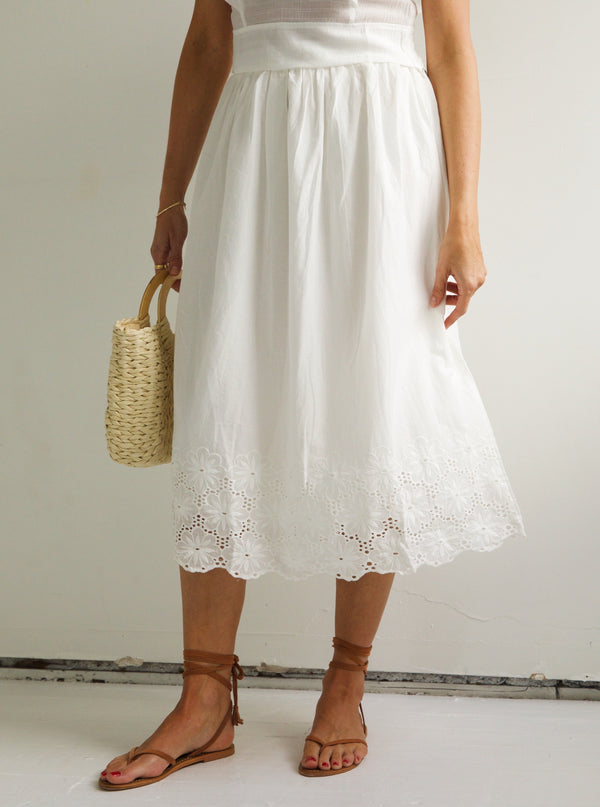 Dove Eyelet Skirt