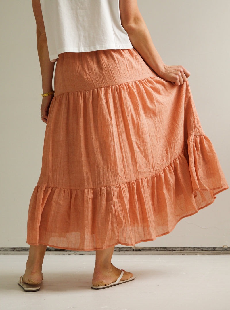 Peach Tiered Skirt