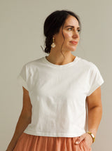 Karley Cuff Sleeve Tee White