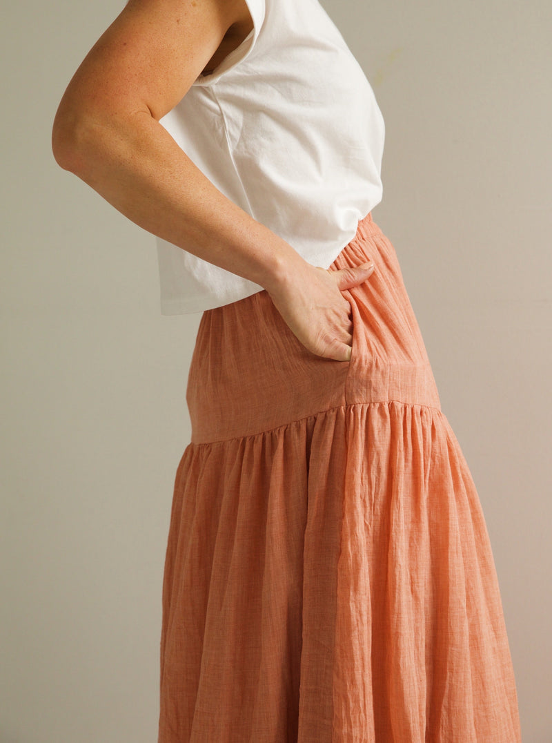 Peach Tiered Skirt