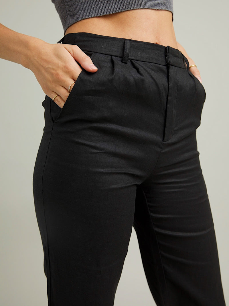 Linen Black Pants