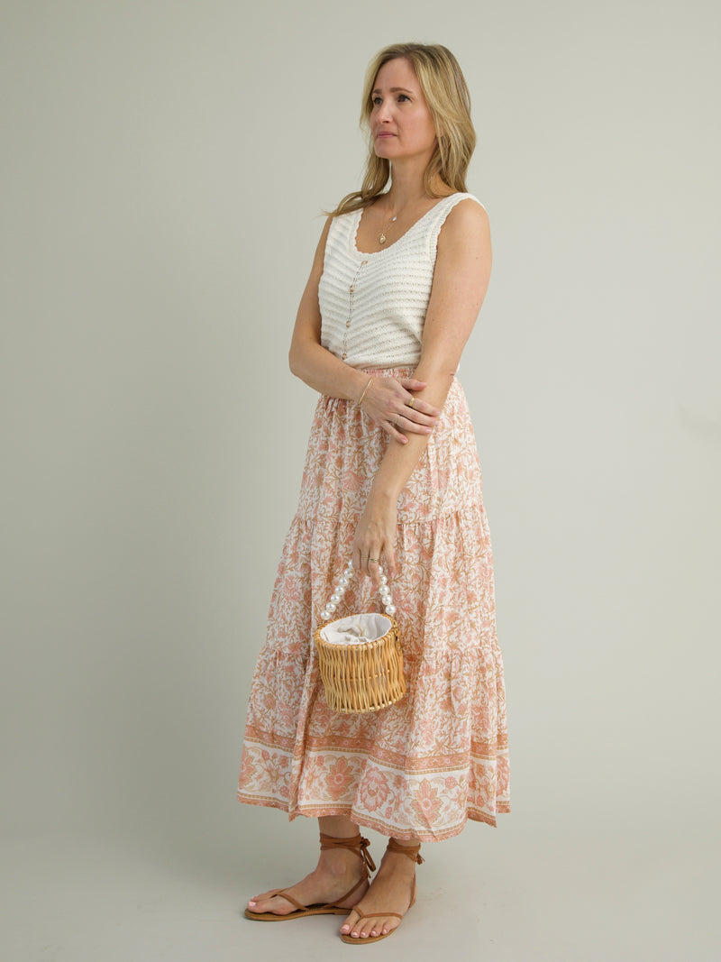 Harbor Midi Skirt - Peach