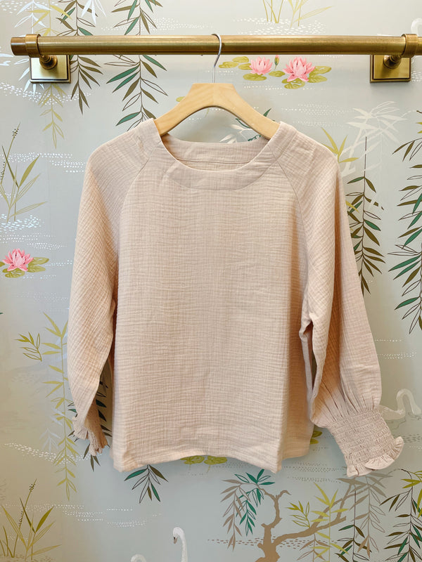 Zoe Peasant Blouse in Sand