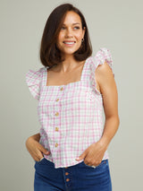 Gemma Plaid Top - Pink