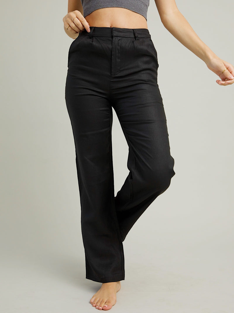 Linen Black Pants