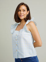 Gemma Plaid Top - Blue