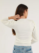 Puff Sleeve Crew neck - Ivory