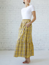 Cher Plaid Skirt in Yellow