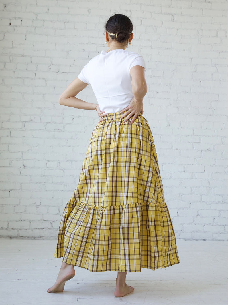 Cher Plaid Skirt in Yellow