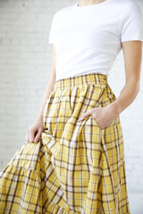 Cher Plaid Skirt in Yellow