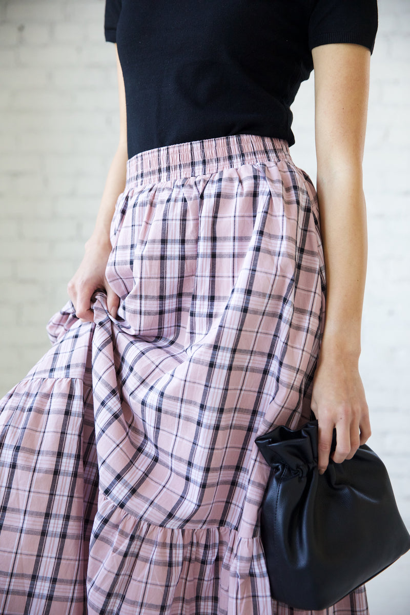 Cher Plaid Skirt in Pink
