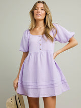 Lilac Puff Sleeve Dress