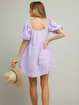 Lilac Puff Sleeve Dress