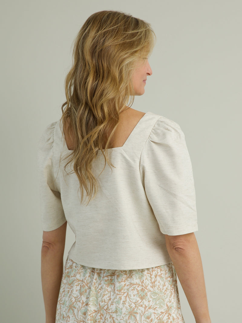 Lexi Linen Top Oatmeal